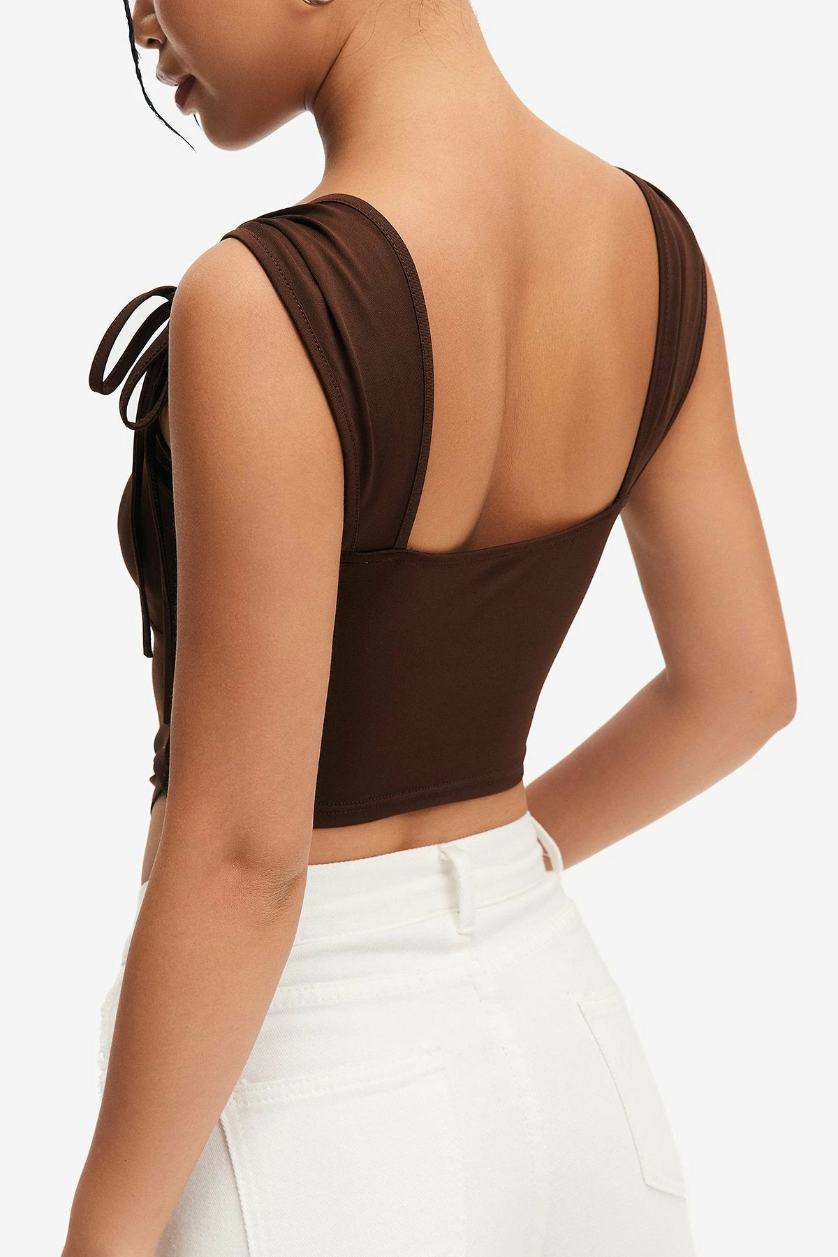 Solado Drawstring Ruched Backless Sleeveless Crop Top 9 Solado Drawstring Ruched Backless Sleeveless Crop Top - Image 7