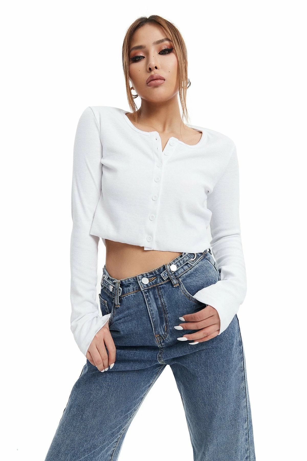 Solado Botton Front Crop Long Sleeve Top 5 Solado Botton Front Crop Long Sleeve Top - Image 3