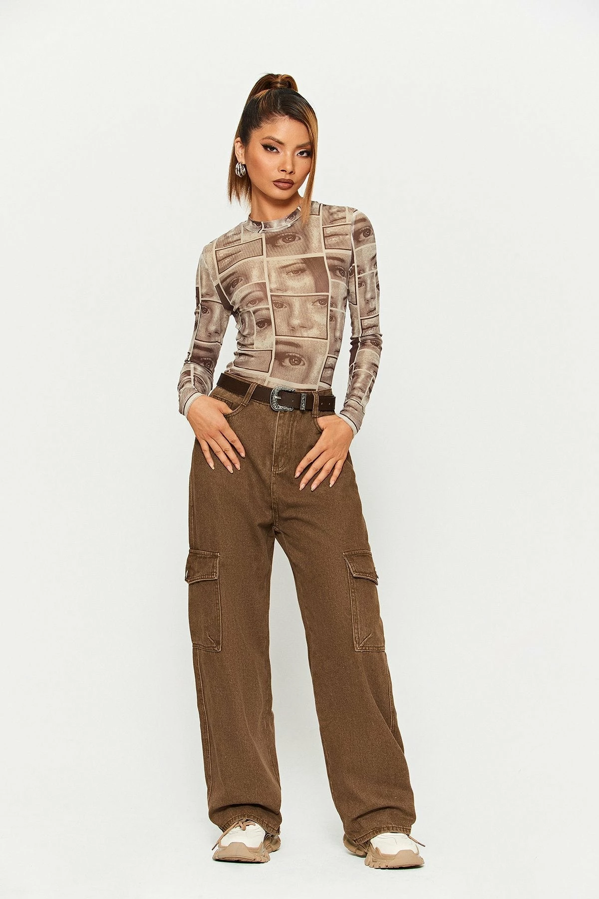 SOLADO Abstract Print Cinched Waist Long Sleeve Top 5 SOLADO Abstract Print Cinched Waist Long Sleeve Top - Image 3