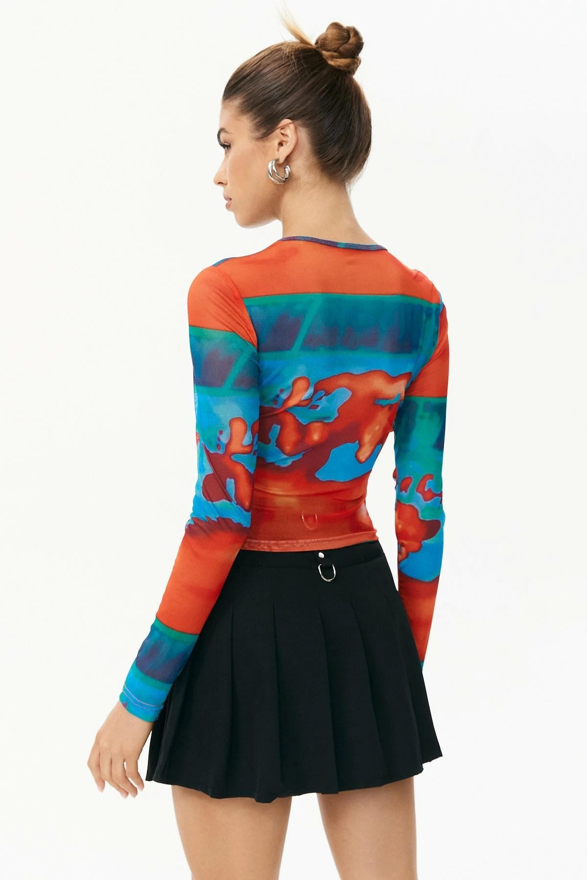 Solado Abstract Print Mesh Long Sleeve Top 4 Solado Abstract Print Mesh Long Sleeve Top - Image 2