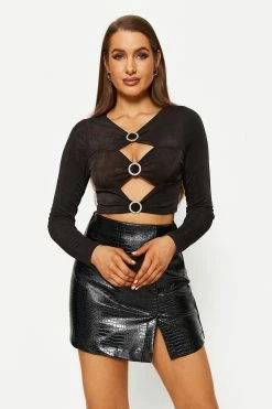 Solado Cut Out O-Ring Front Long Sleeve Top