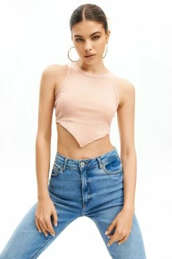 Solado Ribbed Hanky Hem Crop Tank Top