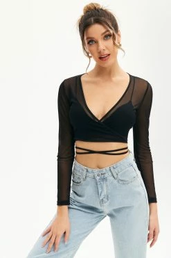Solado Mesh V Neck Crisscross Tie Crop Top -SOLADO Shop jpeg 88cc0539 fc52 401e b035 1c128415c8ac 1800x1800