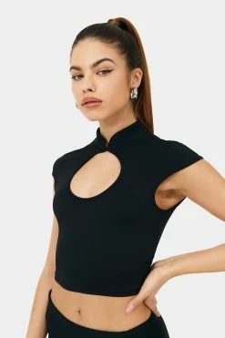 SOLADO Mock Neck Short Sleeve Cut Out Crop Top -SOLADO Shop jpeg 89740362 5459 4536 b5f7 a543160d5fe2 1800x1800