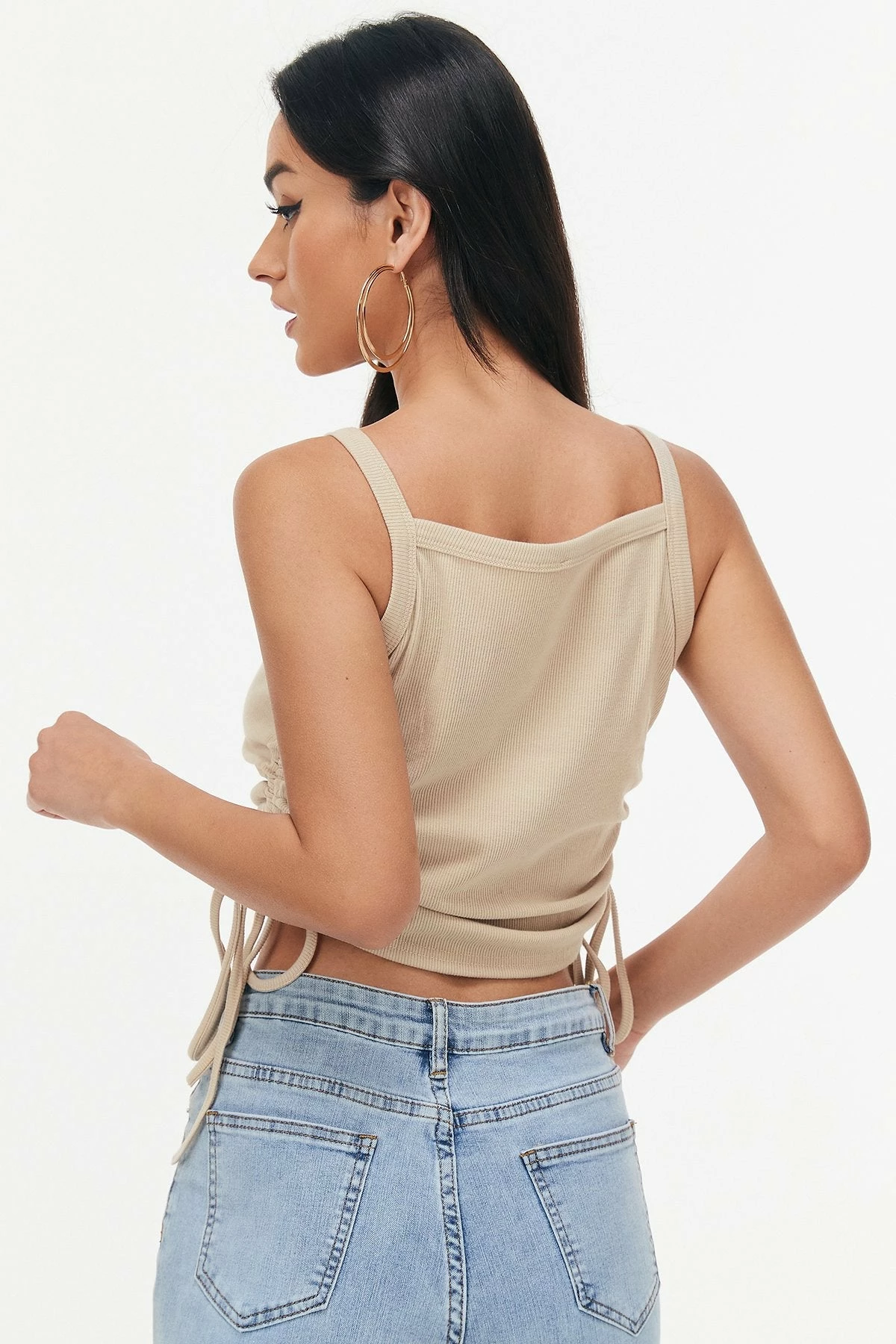 Solado Ribbed Drawstring Ruched Crop Top 4 Solado Ribbed Drawstring Ruched Crop Top - Image 2