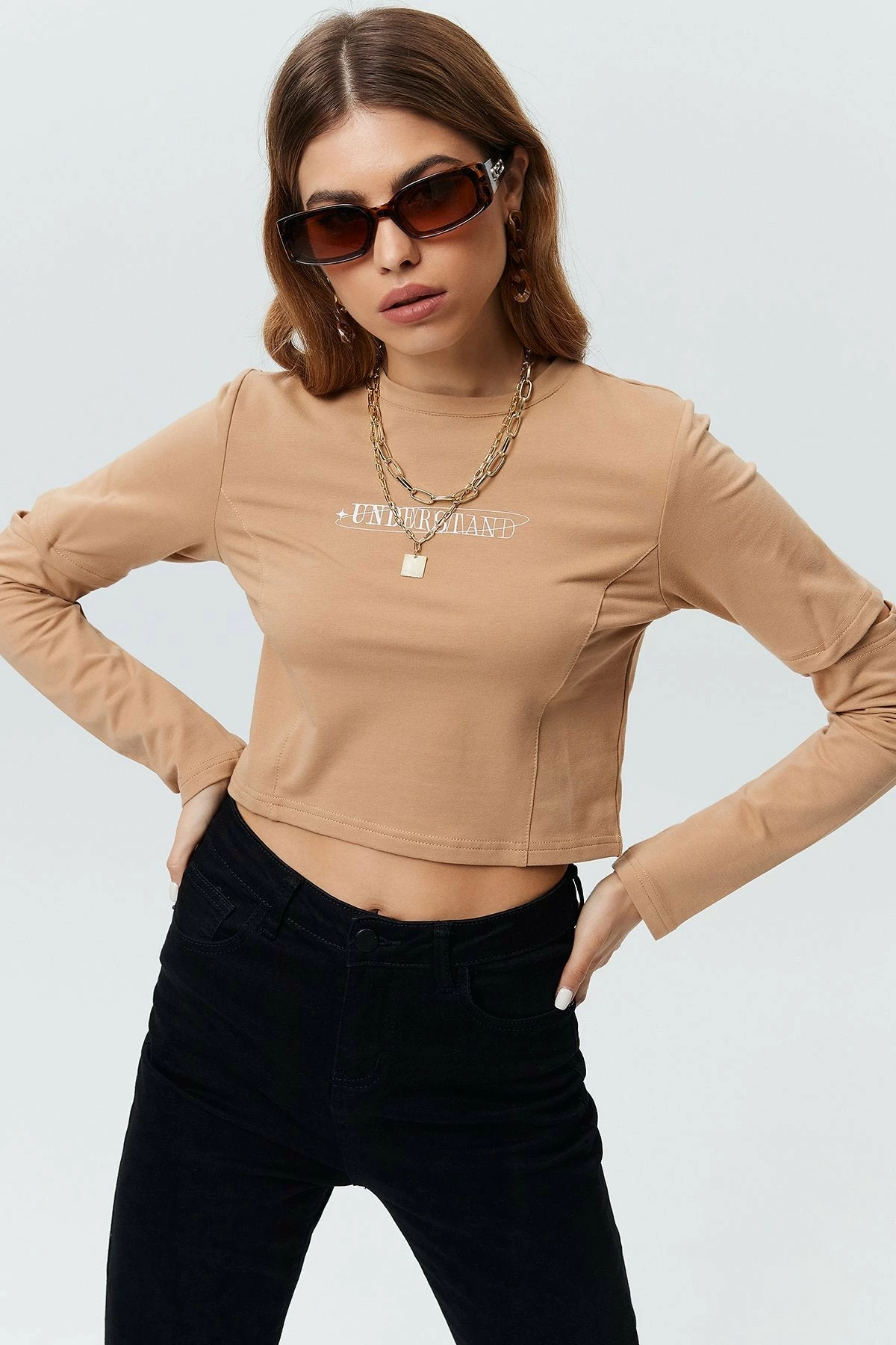 Solado Letter Print Cut Out Sleeve Long Sleeve Top 12 Solado Letter Print Cut Out Sleeve Long Sleeve Top - Image 10