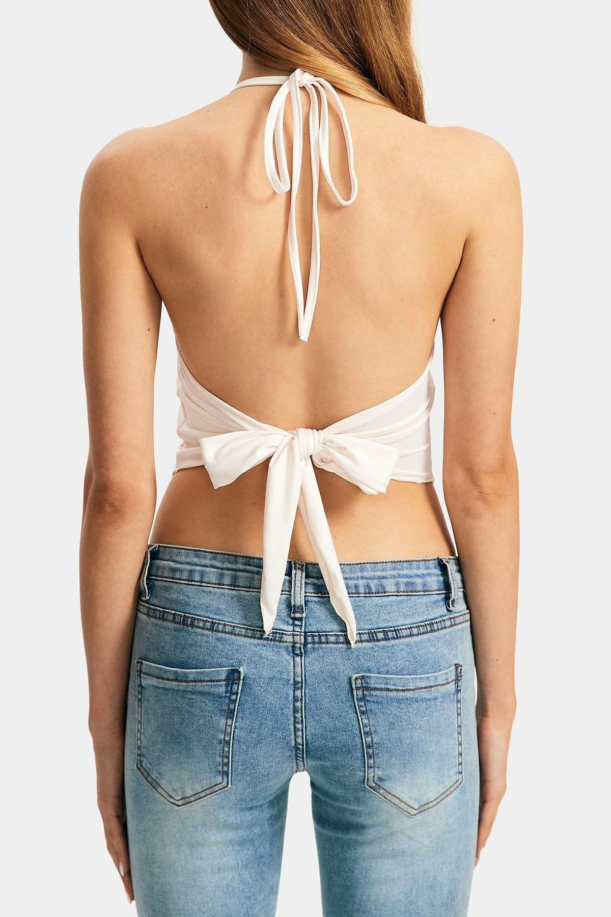 Solado Butterfly Print Tie Backless Halter Neck Crop Top 9 Solado Butterfly Print Tie Backless Halter Neck Crop Top - Image 7