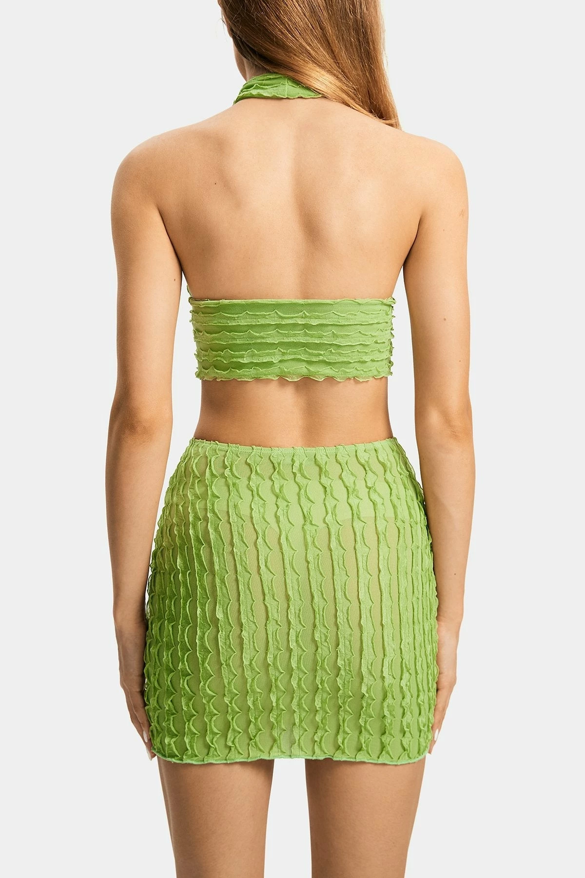SOLADO Cross Halter Neck Cut Out Backless Texture Crop Top 9 SOLADO Cross Halter Neck Cut Out Backless Texture Crop Top - Image 7