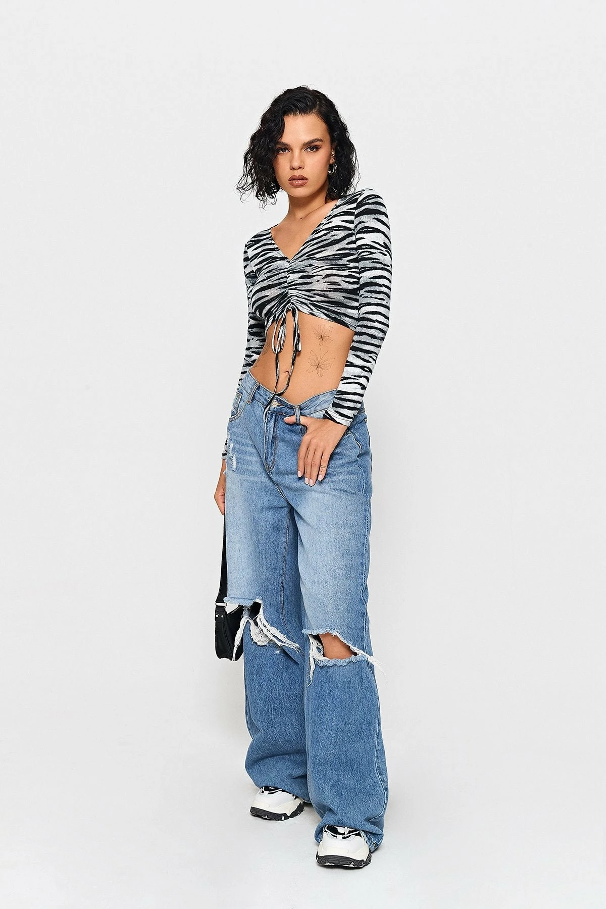 Solado Zebra Print Drawstring Ruched Long Sleeve Top 7 Solado Zebra Print Drawstring Ruched Long Sleeve Top - Image 5