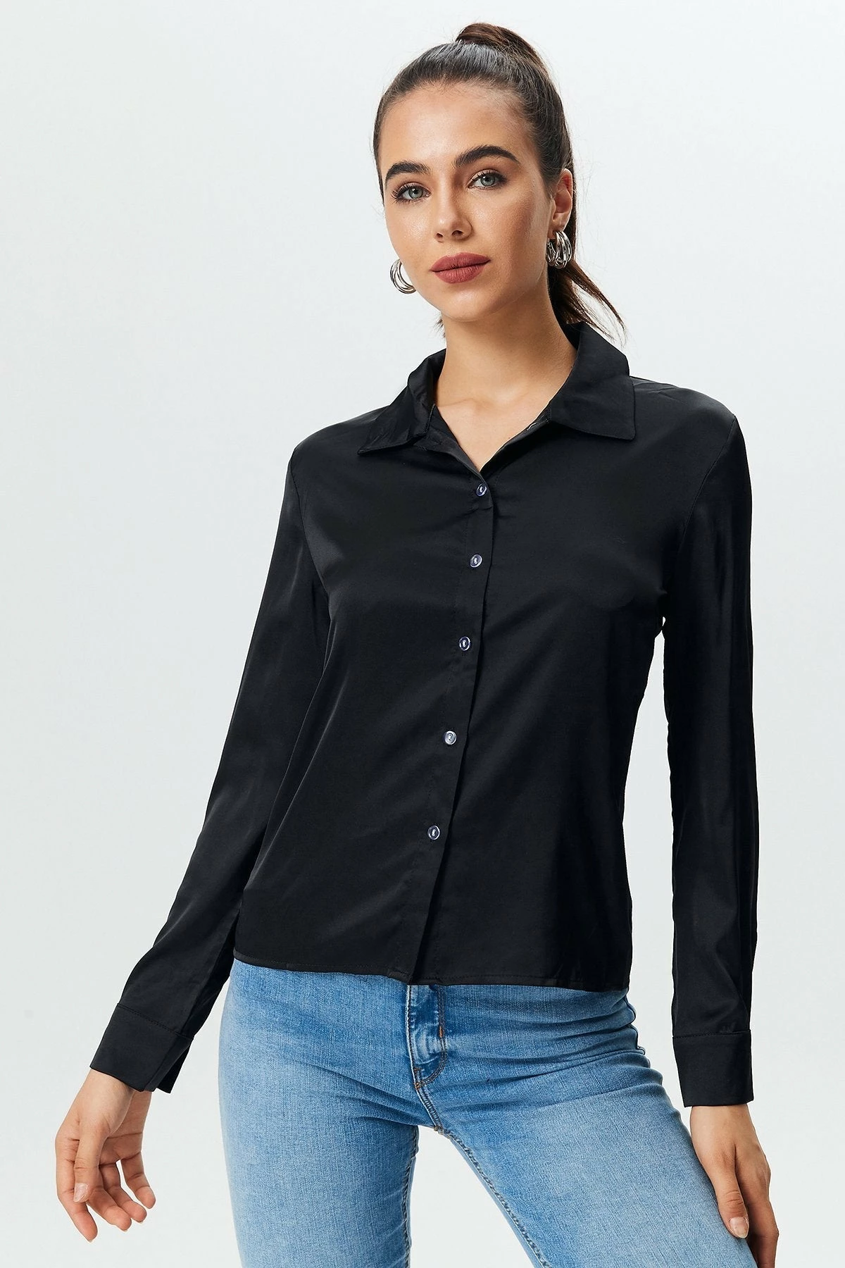 Solado Satin Button Up Long Sleeve Blouse 9 Solado Satin Button Up Long Sleeve Blouse - Image 7