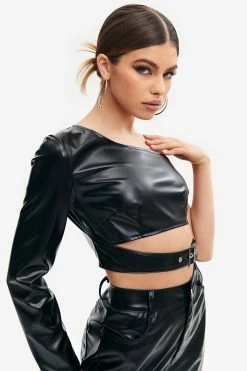 Solado One Sleeve Cut Out Buckled PU Leather Crop Top -SOLADO Shop jpeg 9402d3a9 9cb7 4c0a a418 6c0970a513a6 1800x1800