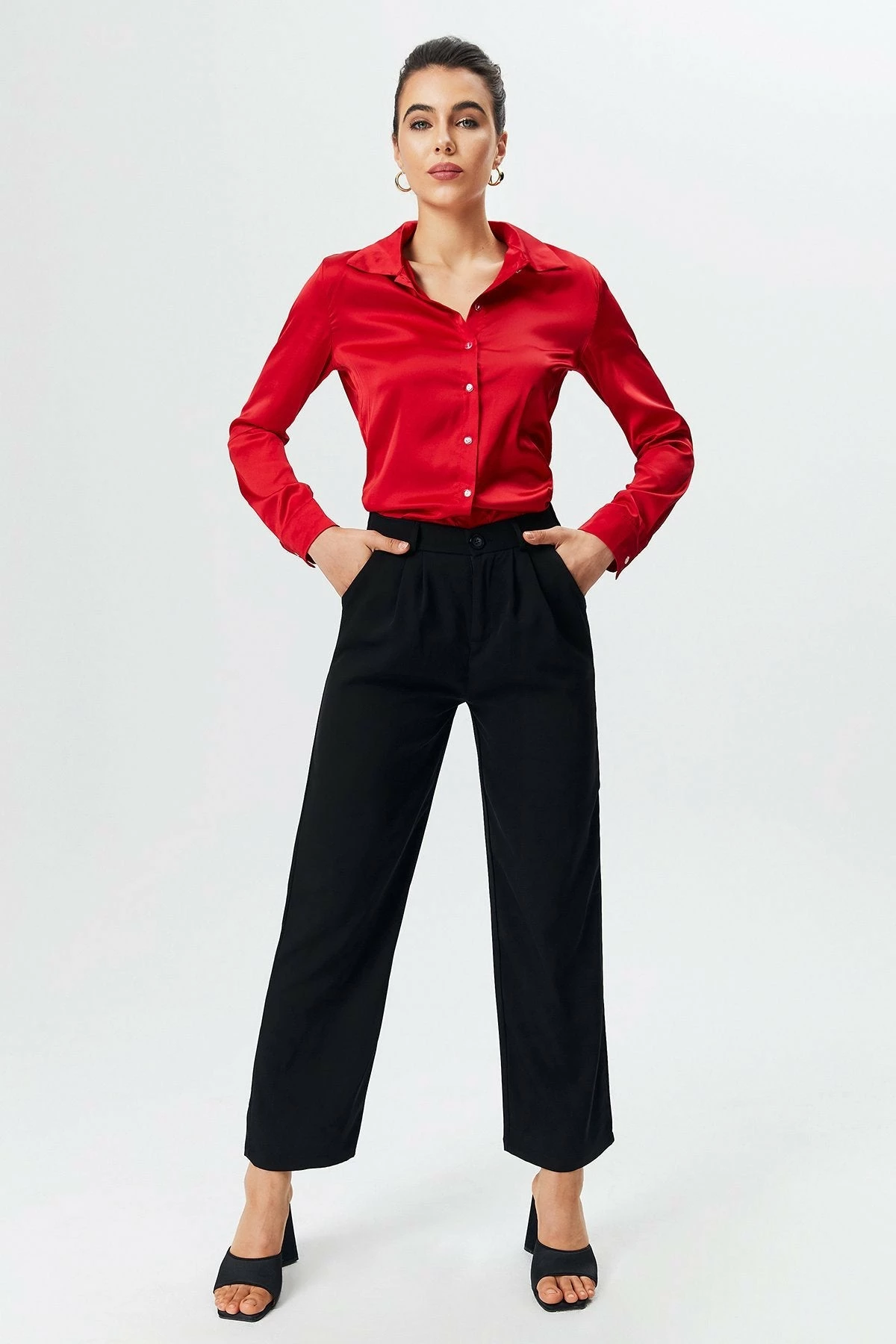 Solado Satin Button Up Long Sleeve Blouse 7 Solado Satin Button Up Long Sleeve Blouse - Image 5