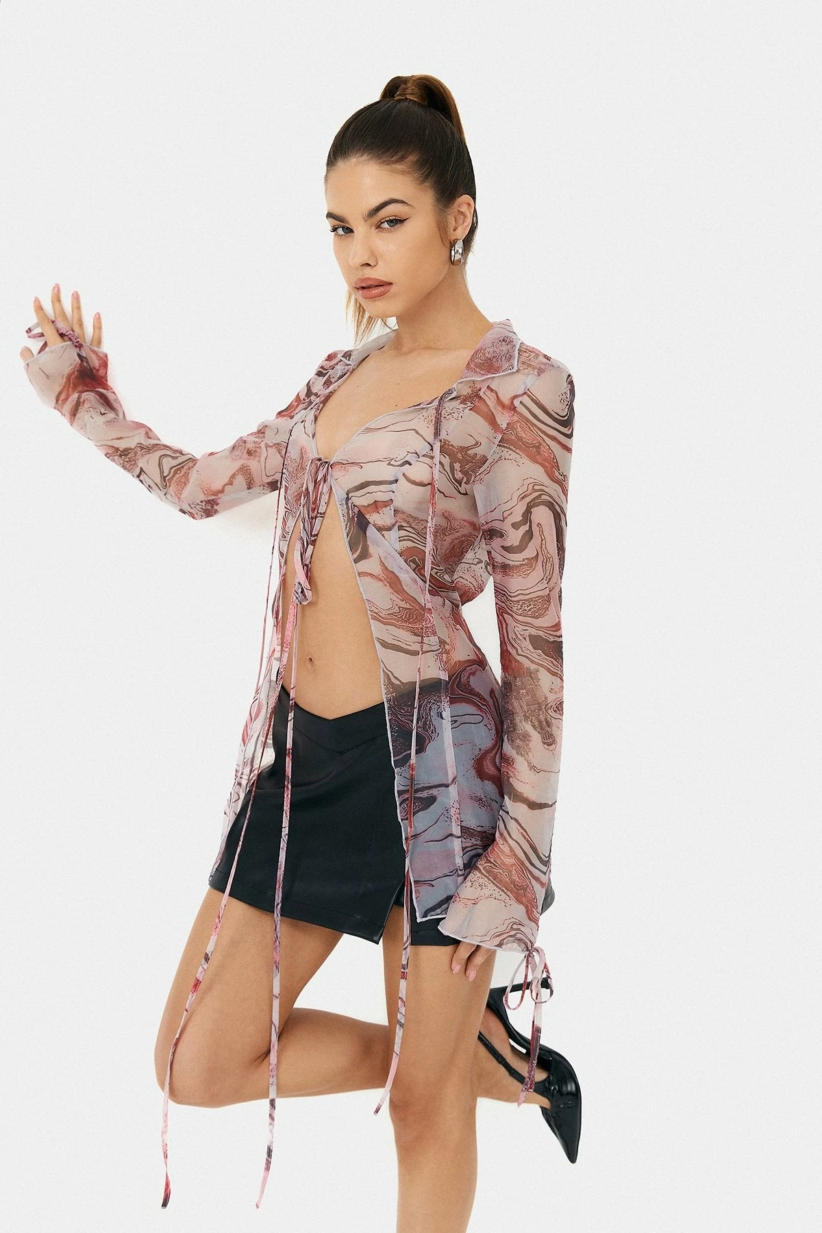 SOLADO Abstract Print Mesh Long Sleeve Top 7 SOLADO Abstract Print Mesh Long Sleeve Top - Image 5
