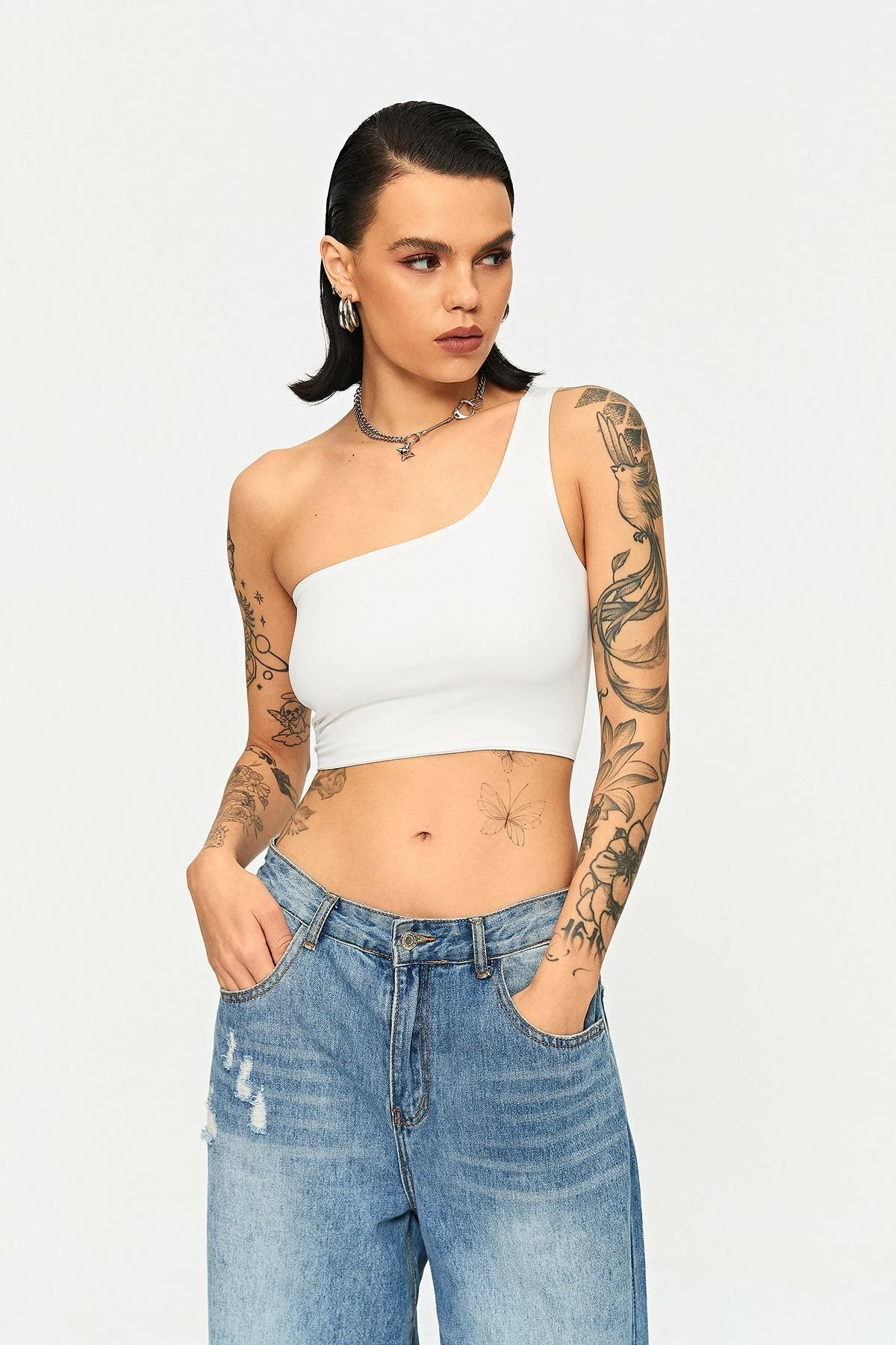Solado One Shoulder Lace Up Sleeveless Crop Top 5 Solado One Shoulder Lace Up Sleeveless Crop Top - Image 3