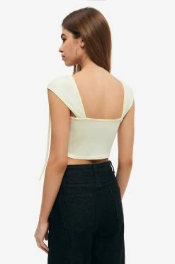 Alternative view of Solado Drawstring Ruched Backless Sleeveless Crop Top