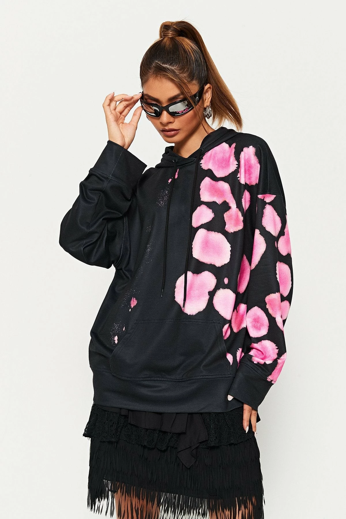 SOLADO Floral Print Drawstring Long Sleeve Hoodie 3 SOLADO Floral Print Drawstring Long Sleeve Hoodie