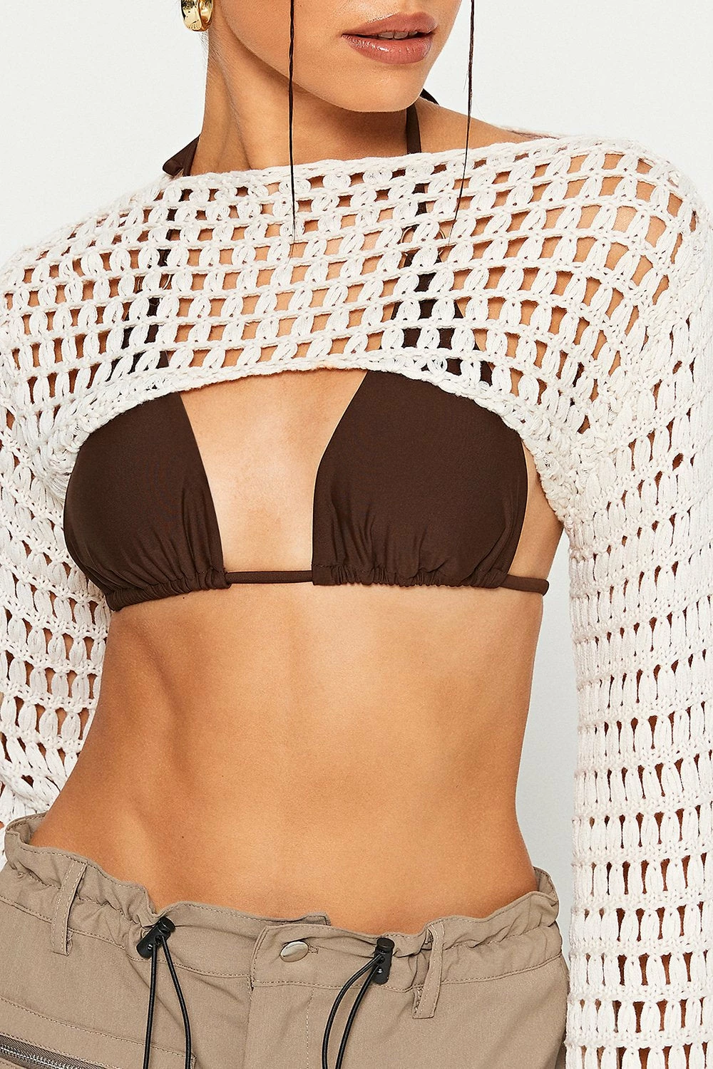 Solado Crochet Flared Sleeve Crop Smock Without Bra 7 Solado Crochet Flared Sleeve Crop Smock Without Bra - Image 5