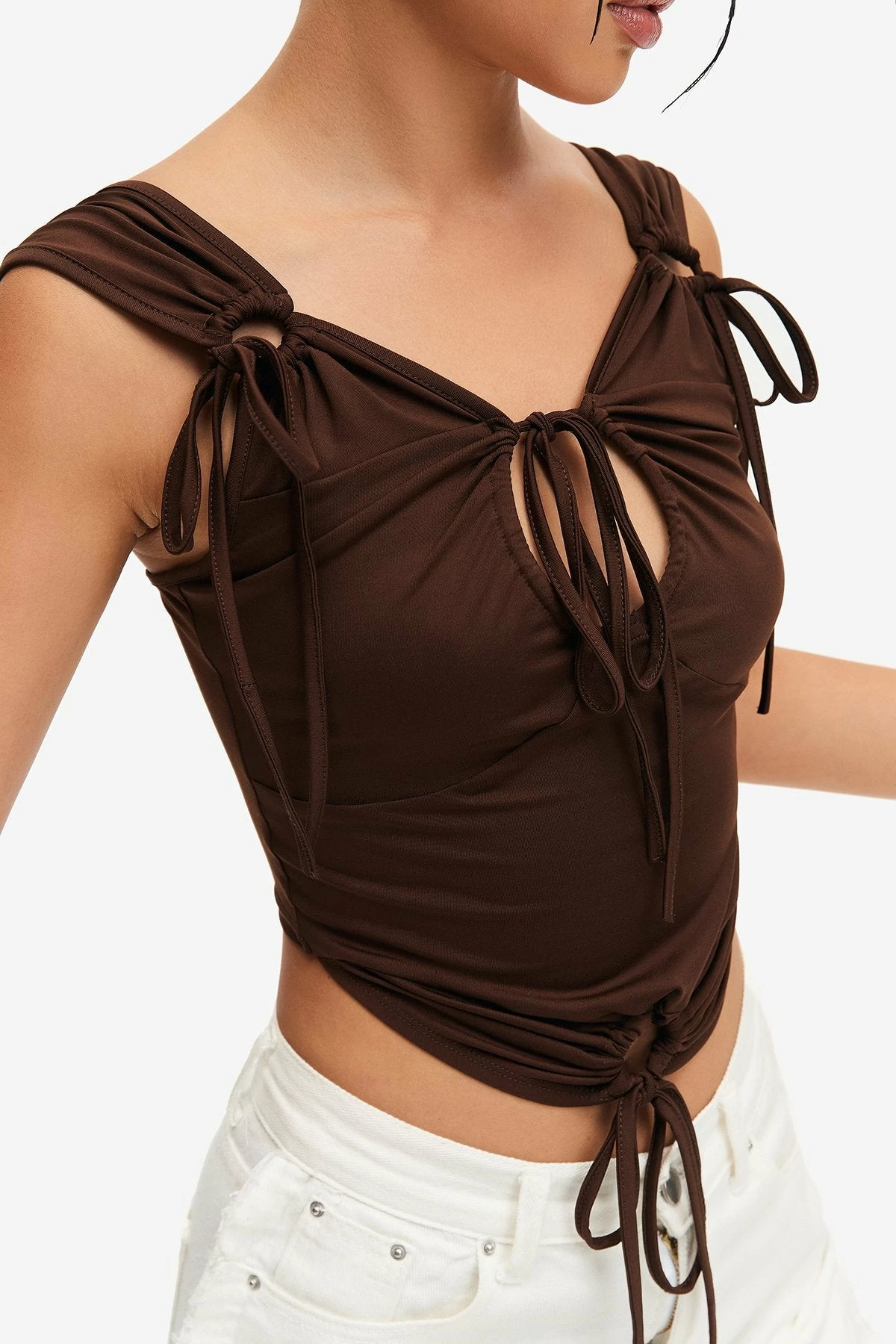 Solado Drawstring Ruched Backless Sleeveless Crop Top 12 Solado Drawstring Ruched Backless Sleeveless Crop Top - Image 10