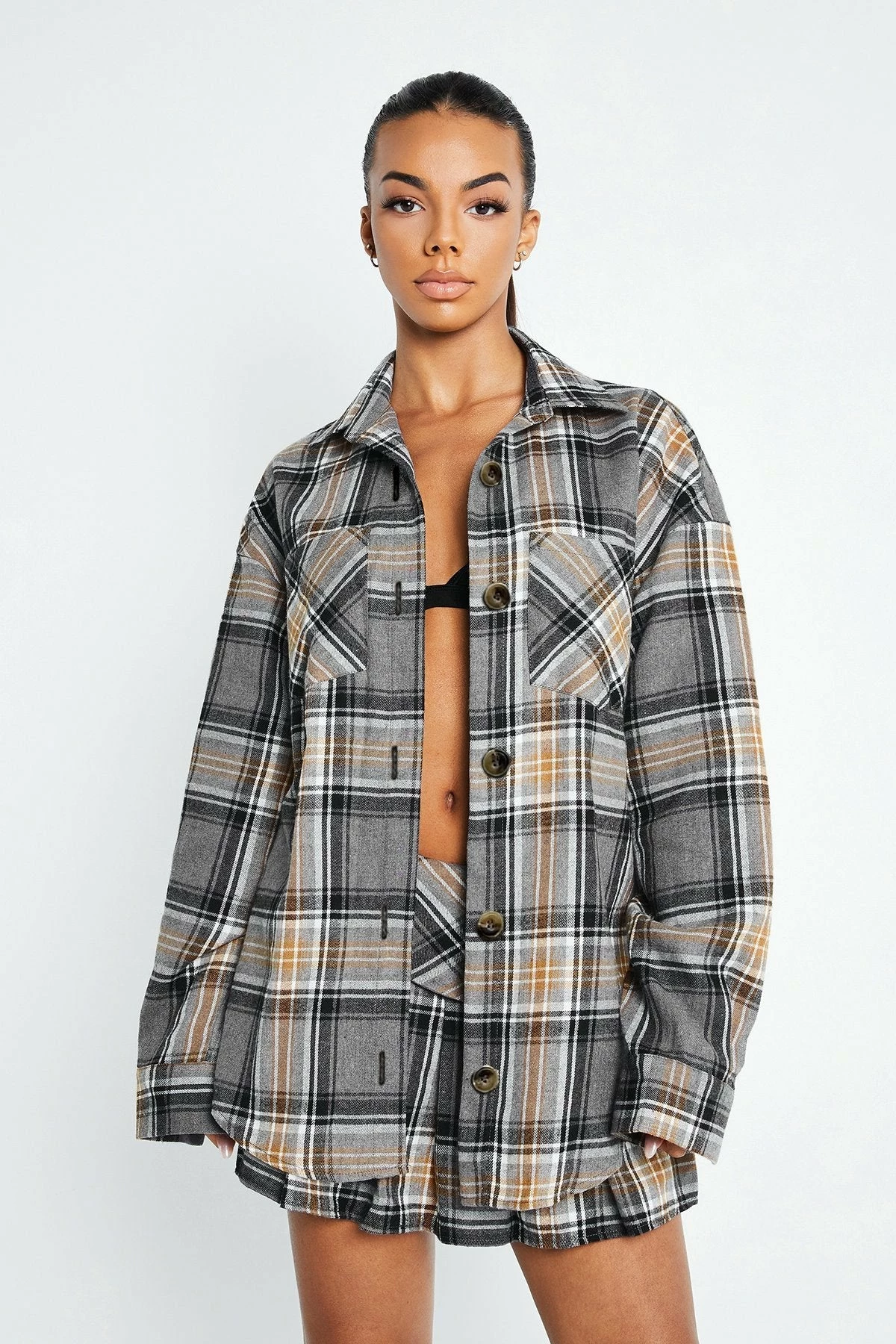 SOLADO Lapel Neck Check Print Pocket Patched Shirt 3 SOLADO Lapel Neck Check Print Pocket Patched Shirt