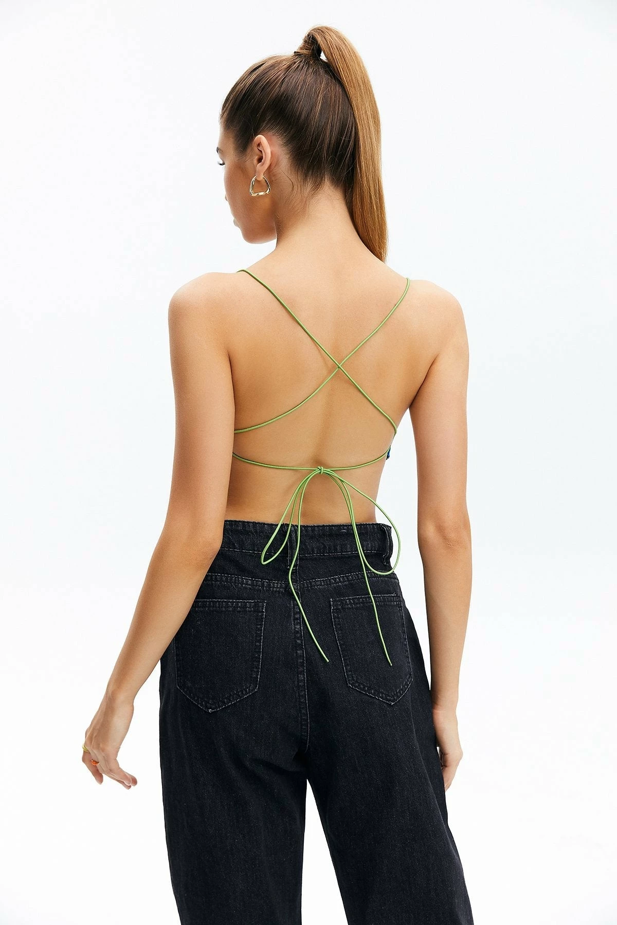 Solado Abstract Printed Backless Hanky Hem Tank Top 4 Solado Abstract Printed Backless Hanky Hem Tank Top - Image 2