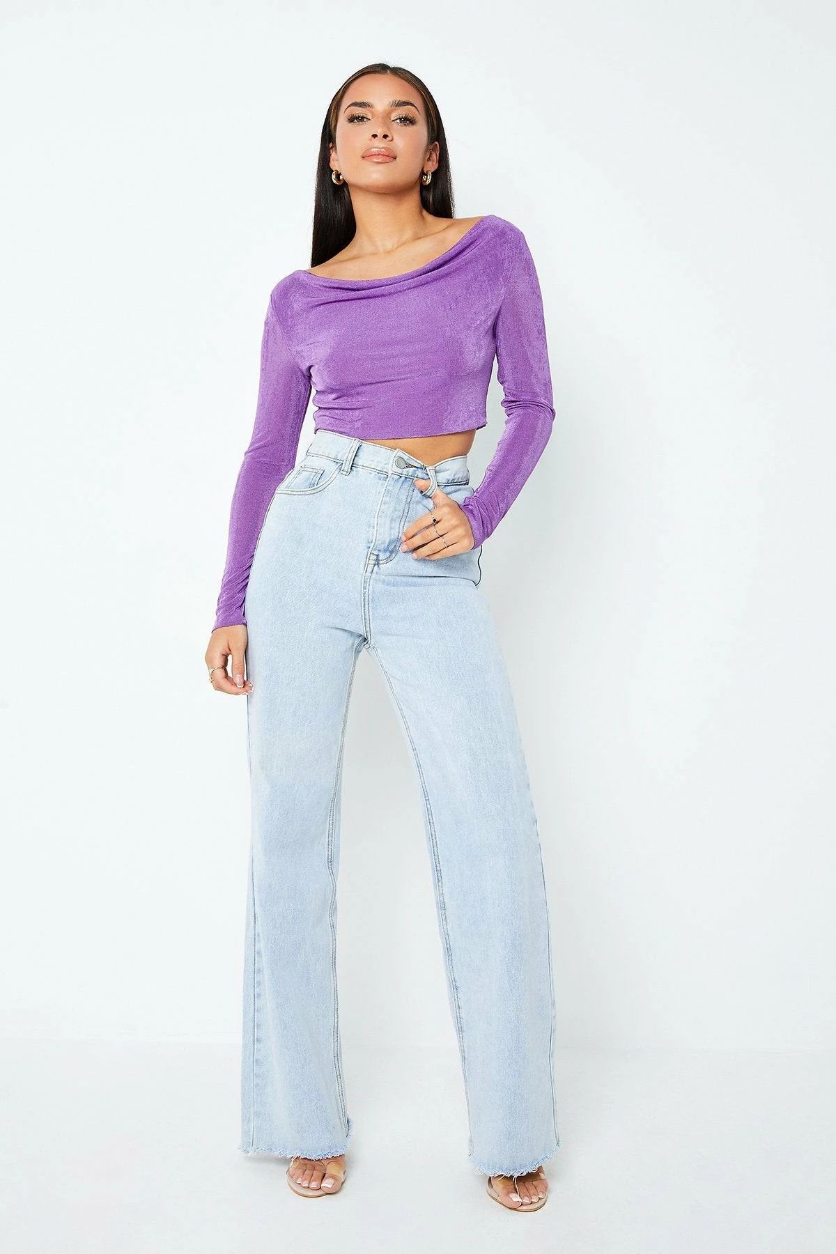 SOLADO Cowl Neck Long Sleeve Solid Crop Top 7 SOLADO Cowl Neck Long Sleeve Solid Crop Top - Image 5