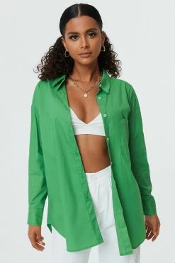 Solado Oversize Button Front Long Sleeve Blouse