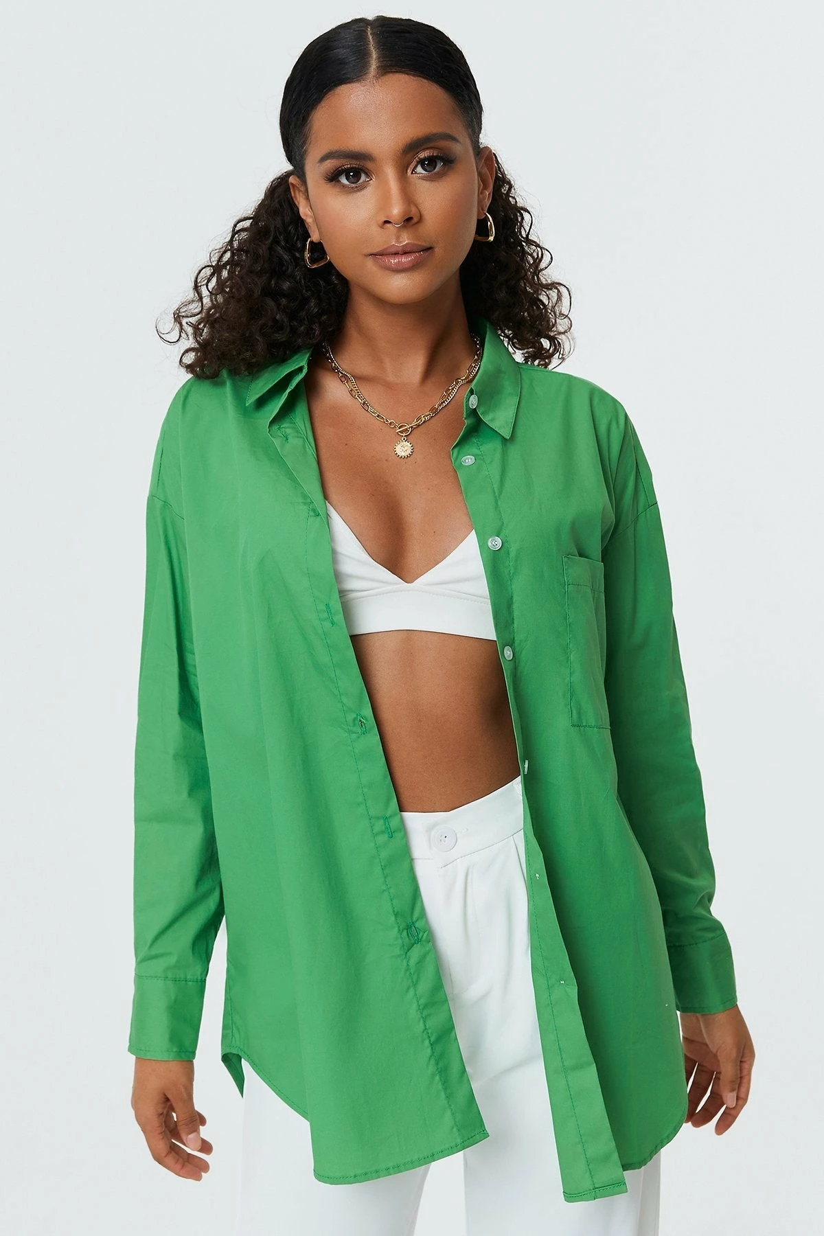 Solado Oversize Button Front Long Sleeve Blouse 3 Solado Oversize Button Front Long Sleeve Blouse