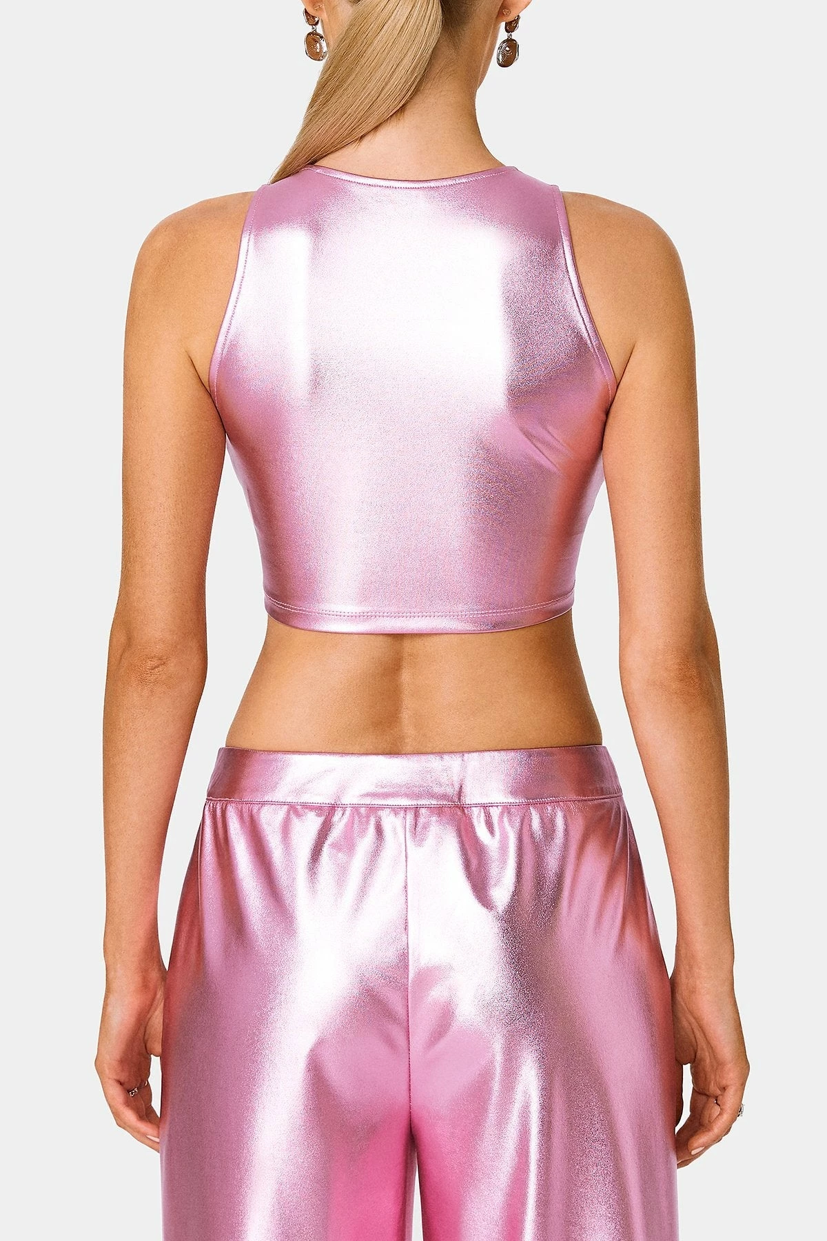 SOLADO Vinyl Sleeveless Cinched Waist Sheen Crop Top 9 SOLADO Vinyl Sleeveless Cinched Waist Sheen Crop Top - Image 7