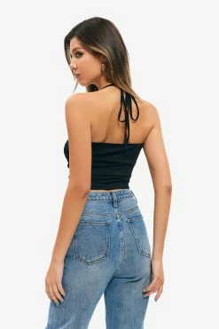 Alternative view of Solado Halter Neck Cut Out Ruched Backless Crop Top