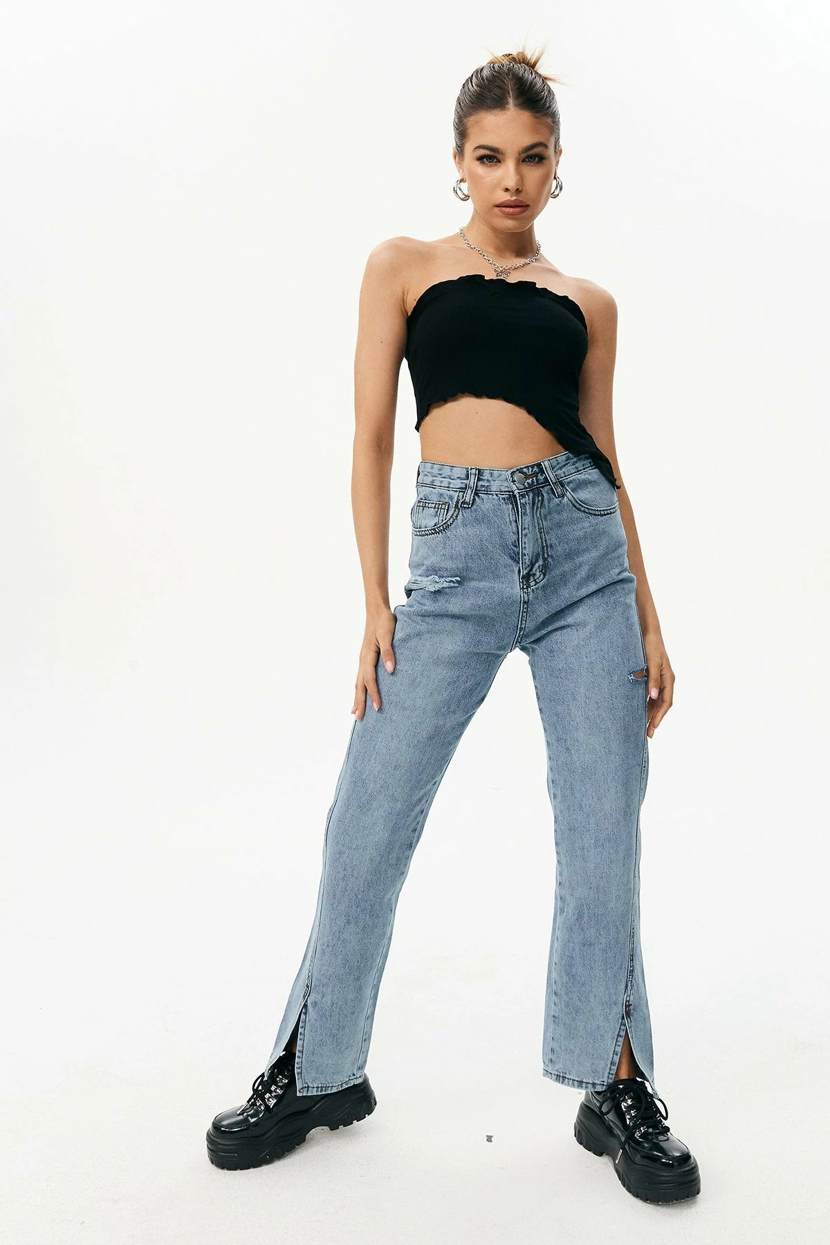 Solado Lettuce Trim Asymmetrical Hem Tube Corset Top 6 Solado Lettuce Trim Asymmetrical Hem Tube Corset Top - Image 4