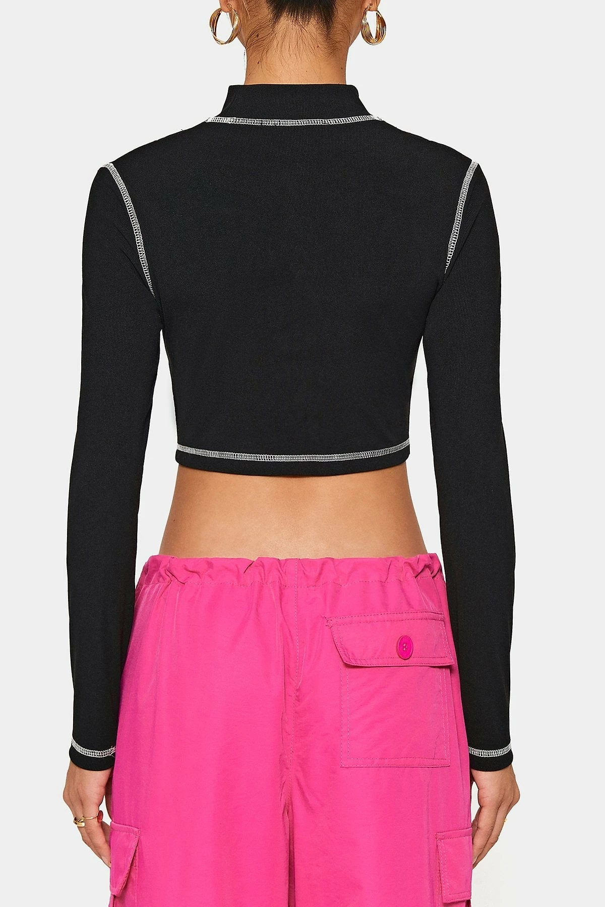 SOLADO 2 In 1 Top-stitching Cut Out Long Sleeve Top 9 SOLADO 2 In 1 Top-stitching Cut Out Long Sleeve Top - Image 7