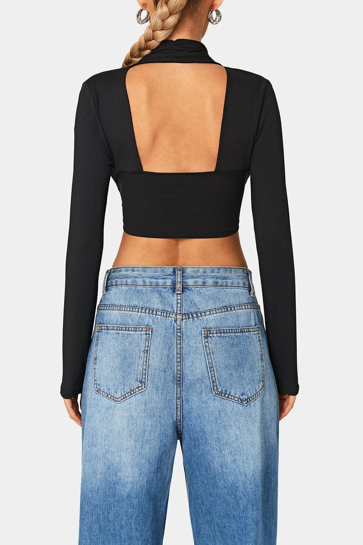 SOLADO Cross Wrap Tie Detail Backless Long Sleeve Top 9 SOLADO Cross Wrap Tie Detail Backless Long Sleeve Top - Image 7