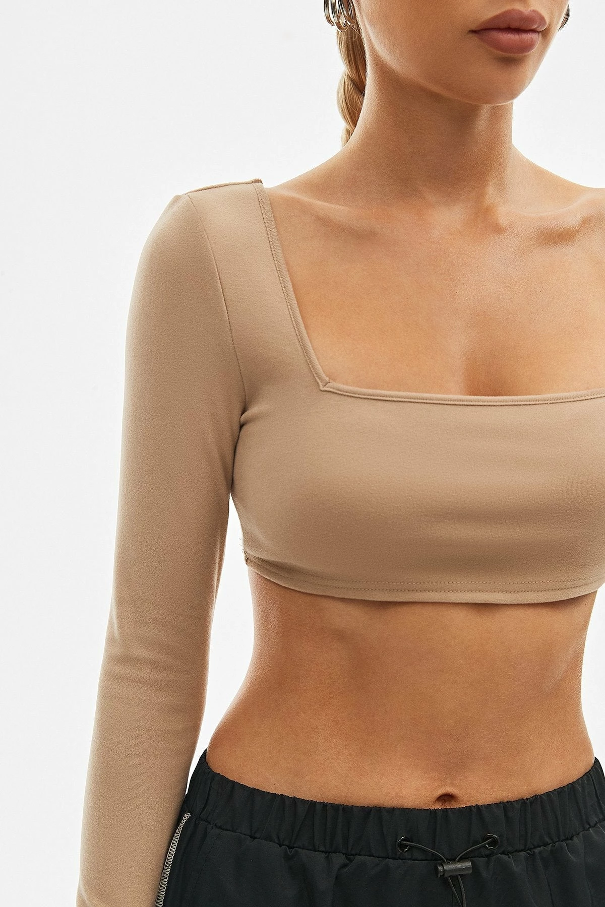 SOLADO Square Neck Solid Long Sleeve Crop Top 8 SOLADO Square Neck Solid Long Sleeve Crop Top - Image 6