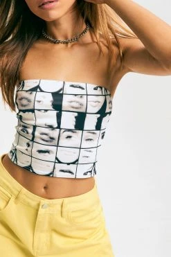 Alternative view of Solado Facial Features Print Tube Backless Crop Top
