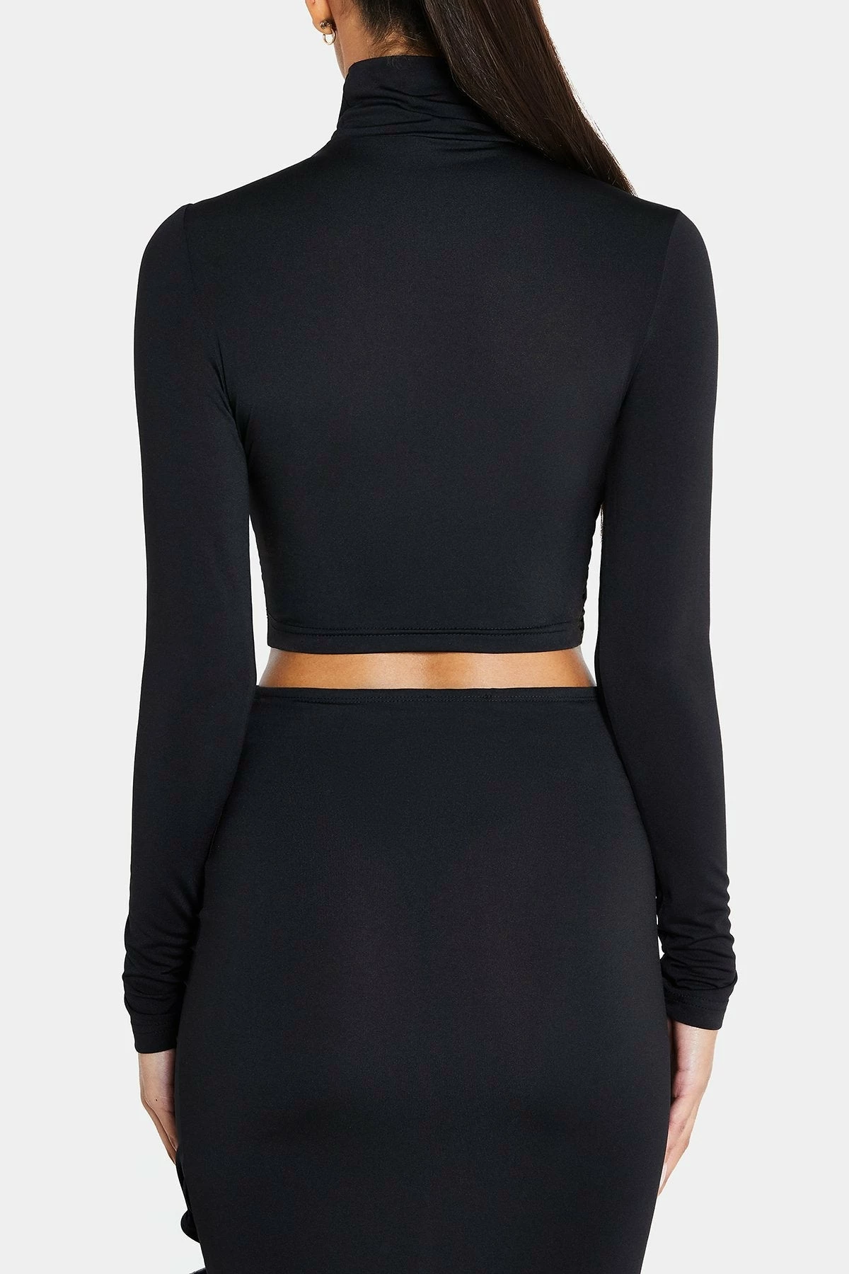 SOLADO High Neck Asymmetrical Hem Ruched Long Sleeve Top 9 SOLADO High Neck Asymmetrical Hem Ruched Long Sleeve Top - Image 7