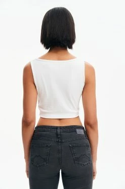 Alternative view of Solado Notched Neck Solid Crop Top