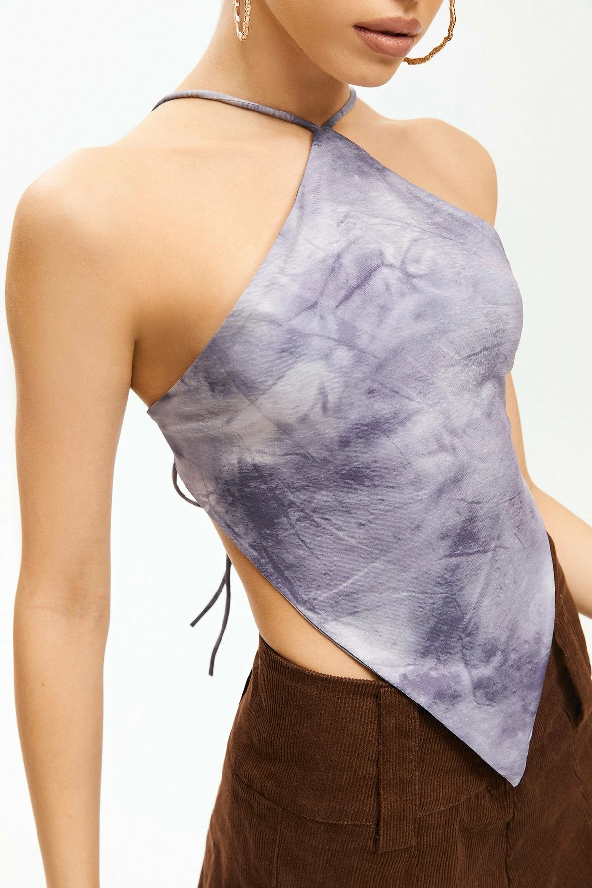 Solado Tie Dye Hanky Hem Tie Backless Crop Top 6 Solado Tie Dye Hanky Hem Tie Backless Crop Top - Image 4