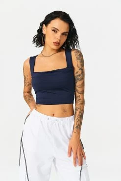 Solado Square Neck Sleeveless Solid Tank Top