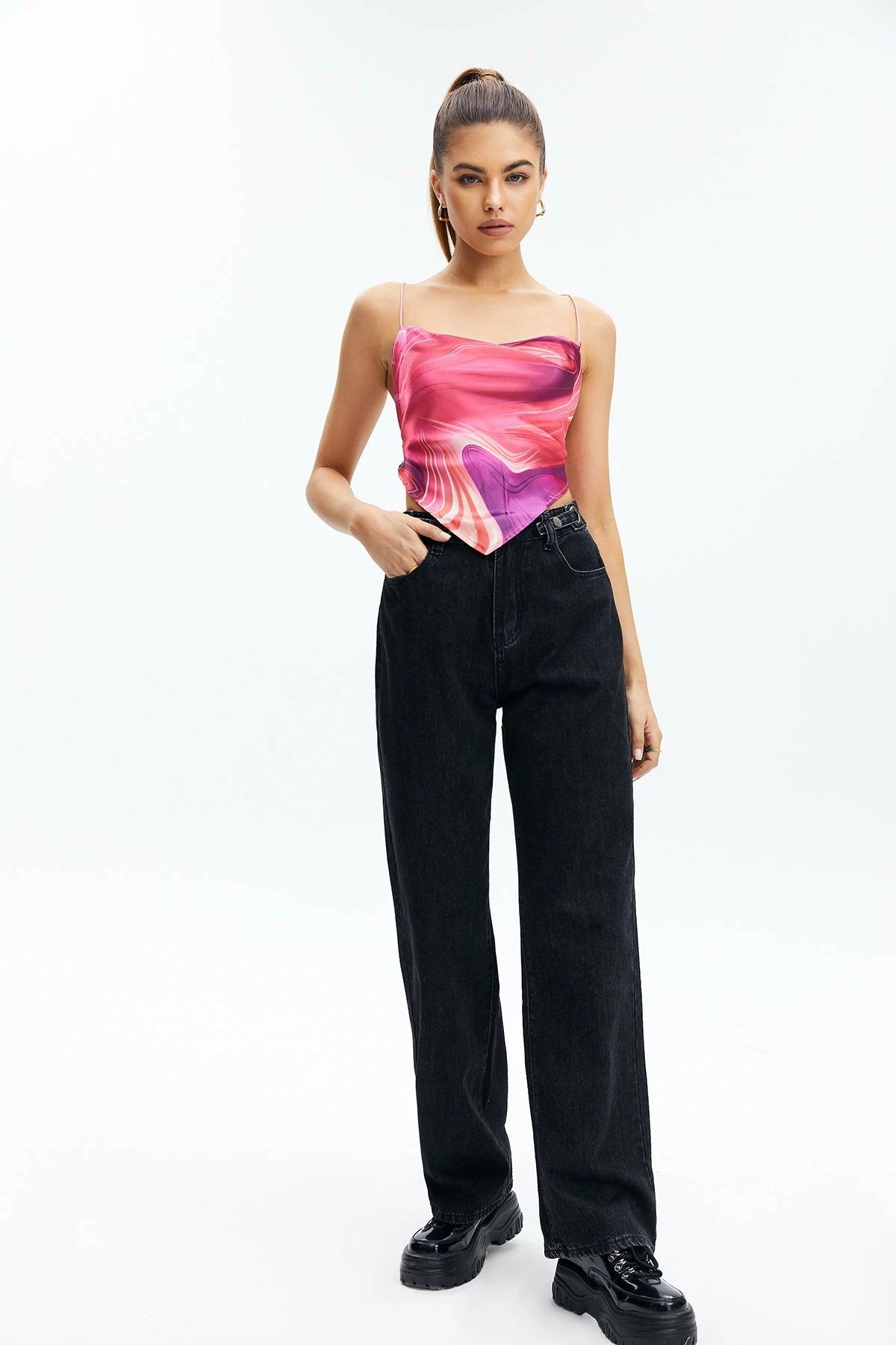 Solado Abstract Printed Backless Hanky Hem Tank Top 12 Solado Abstract Printed Backless Hanky Hem Tank Top - Image 10