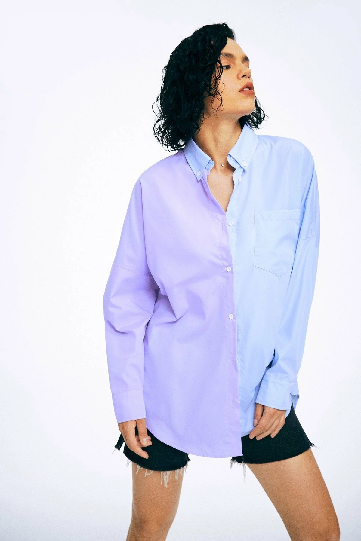 Solado Single Breasted Two Tone Long Sleeve Shirt 4 Solado Single Breasted Two Tone Long Sleeve Shirt - Image 2