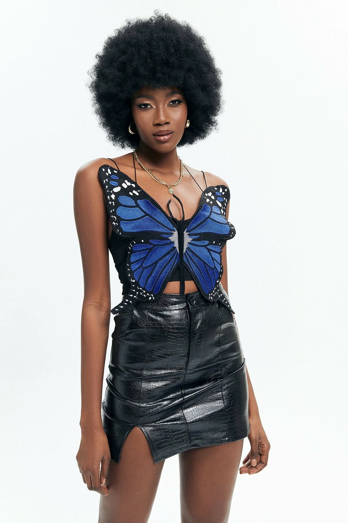 Solado Butterfly Embroidery Backless Cami Crop Top 3 Solado Butterfly Embroidery Backless Cami Crop Top