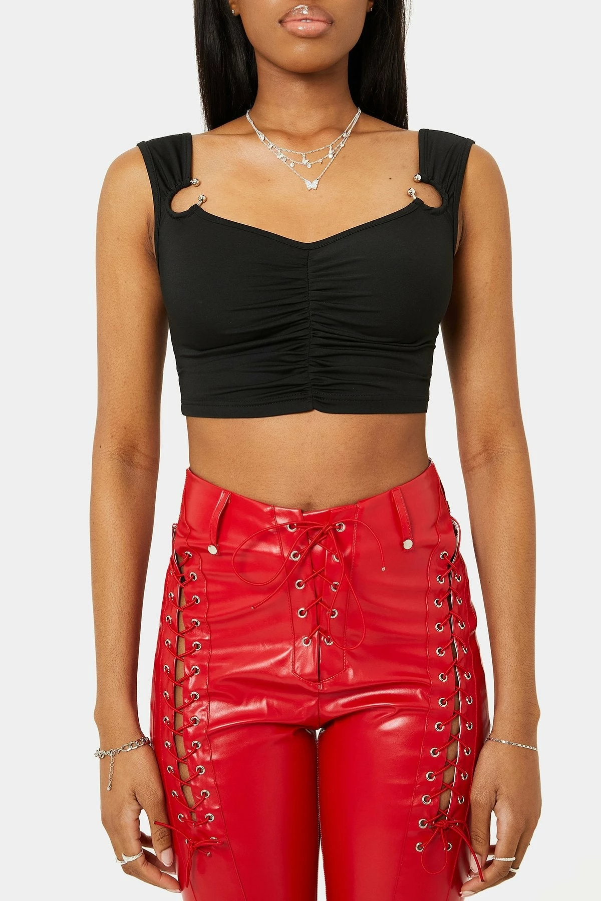 SOLADO O-Ring Decor Ruched Solid Tank Top 8 SOLADO O-Ring Decor Ruched Solid Tank Top - Image 6