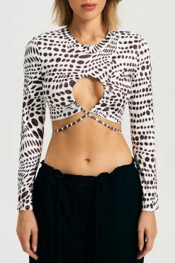 Solado Polka Dot Print Cross Tie Long Sleeve Top -SOLADO Shop jpeg b5d65113 4b07 467d 905e 590e1ad712e5 1800x1800