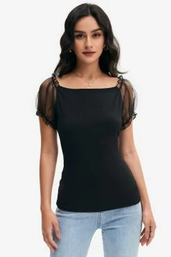 Solado Mesh Splicing Puff Sleeve Blouse -SOLADO Shop jpeg b5e914e3 bbeb 4368 9e49 005ebb7b9e87 1800x1800