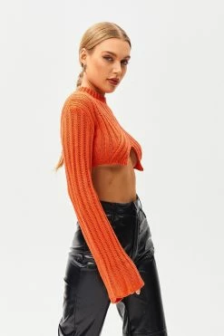 Alternative view of Solado Stripe Knitted Split Hem Flared Sleeve Sweater