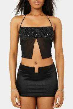 SOLADO Rhinestone Mesh Splicing Split Hem Crop Top -SOLADO Shop jpeg b98fb236 737e 40c8 8c1f d49ee70c9523 1800x1800