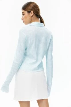 Alternative view of Solado Plaid Print Slit Cuff Crop Top