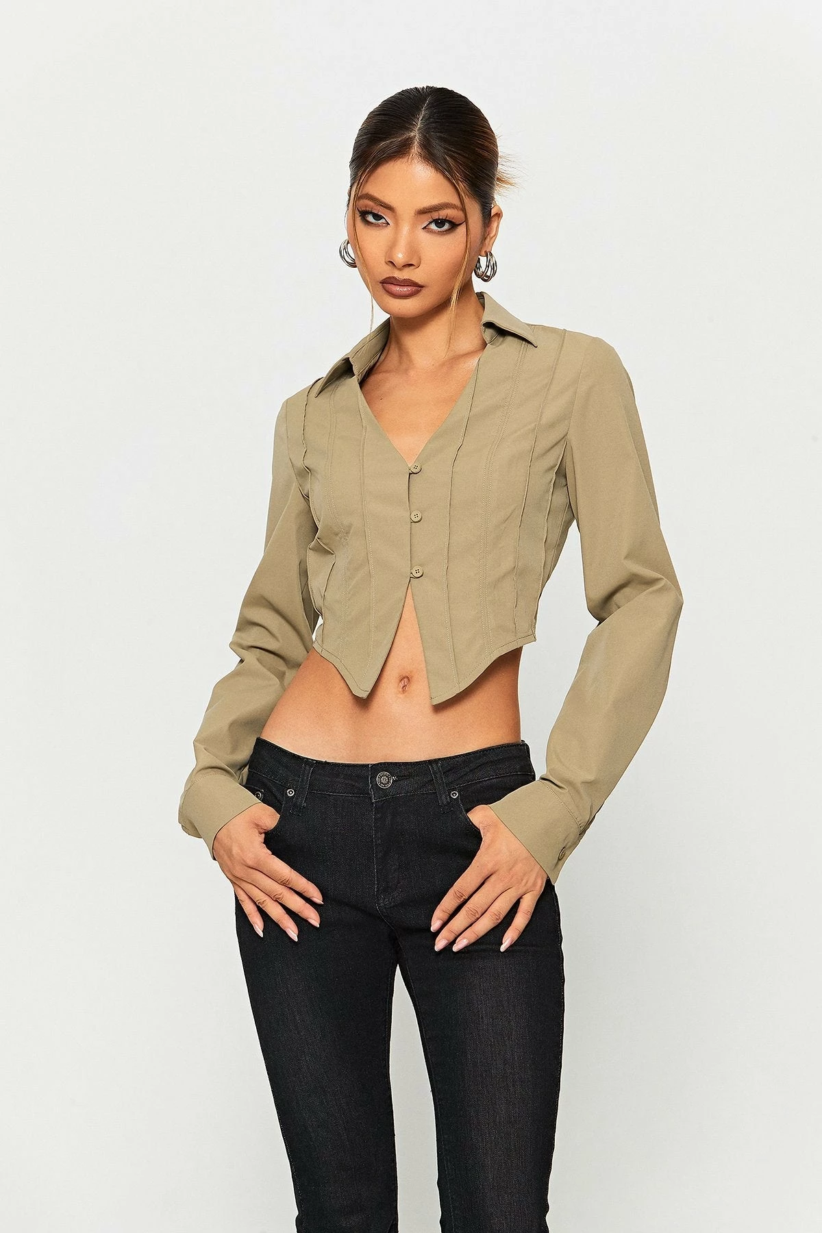 SOLADO Seam Detail Asymmetrical Hem Long Sleeve Top 3 SOLADO Seam Detail Asymmetrical Hem Long Sleeve Top