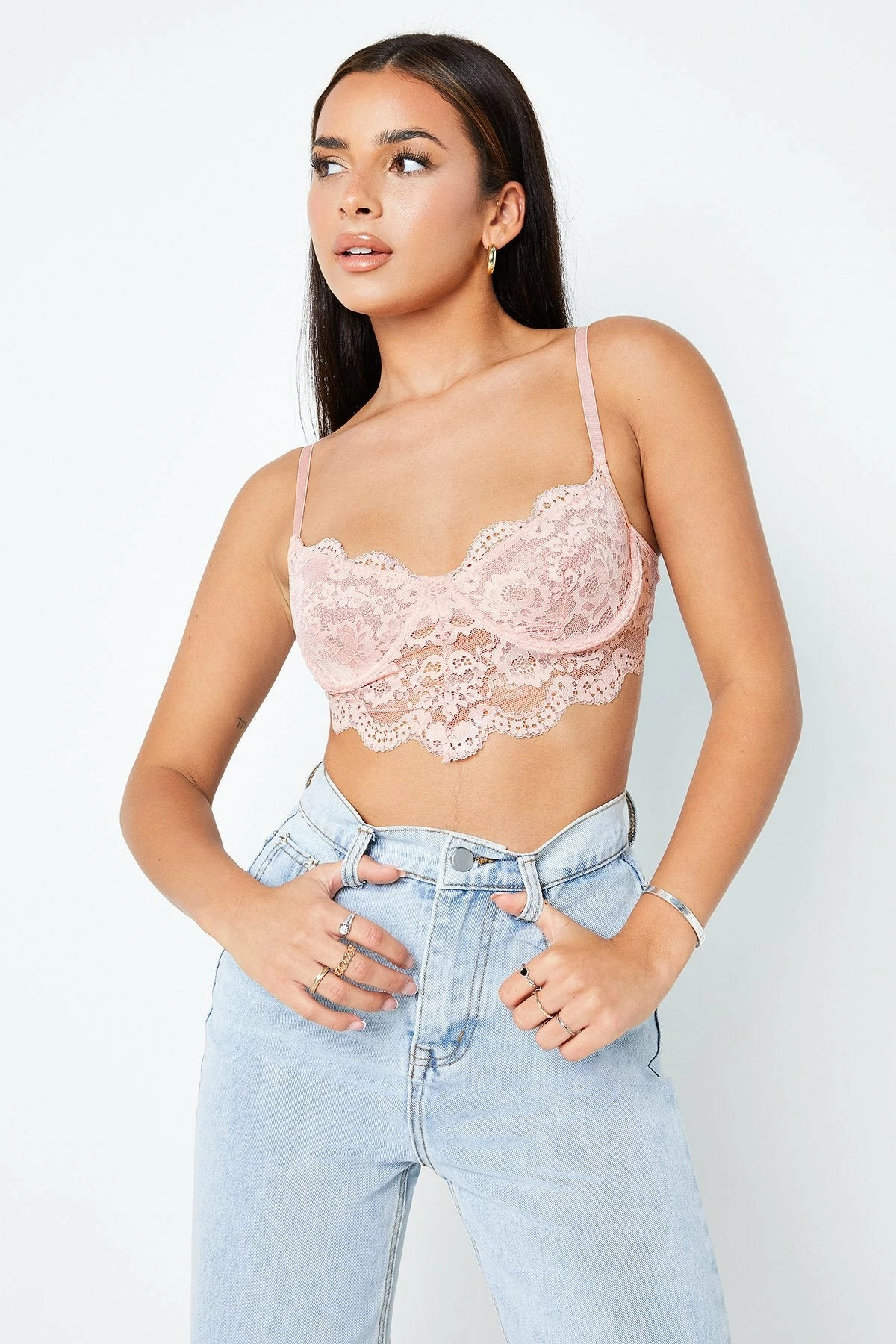 Solado Plunging Neck Underwire Lace Crop Top 4 Solado Plunging Neck Underwire Lace Crop Top - Image 2