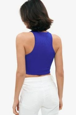 Alternative view of Solado Curved Hem Splicing Ribbed Tank Top